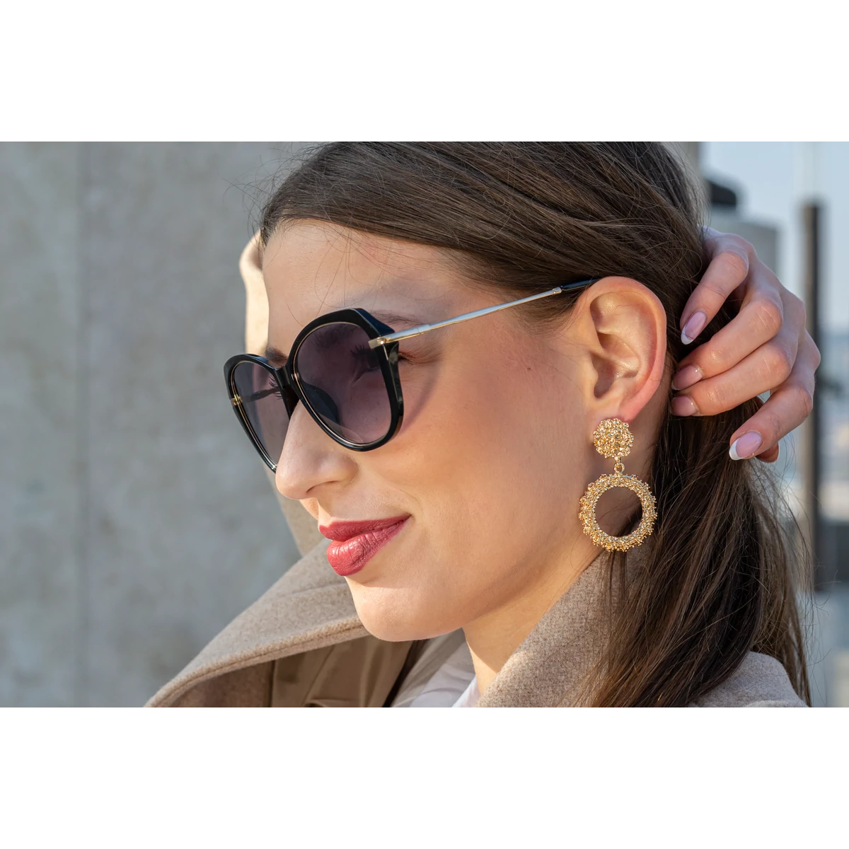 Ezra arany színű karika fülbevaló