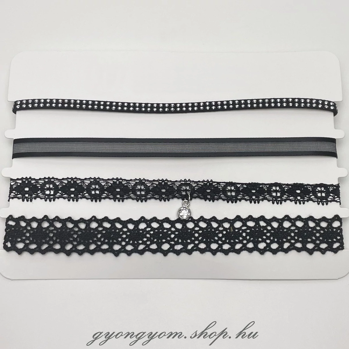 Fekete choker nyaklánc szett 