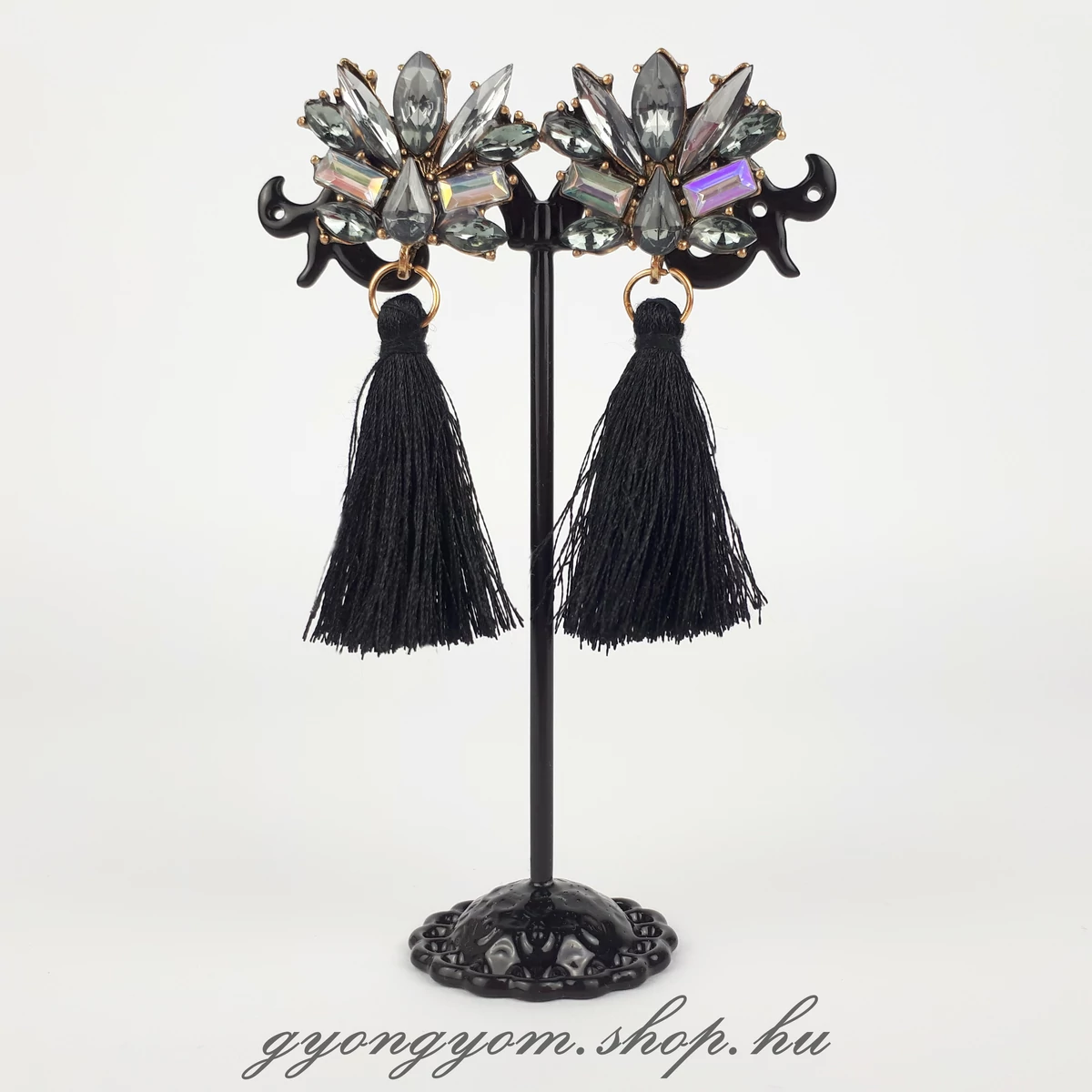 Elina fekete köves fülbevaló