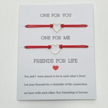 Friends for life piros barátság karkötő szett