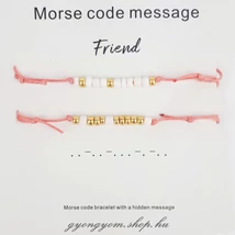 Morse rózsaszín barátság karkötő