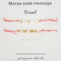 Morse rózsaszín barátság karkötő