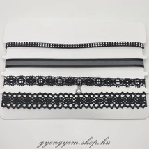 Fekete choker nyaklánc szett